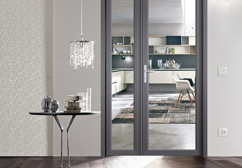 75平开门子母门